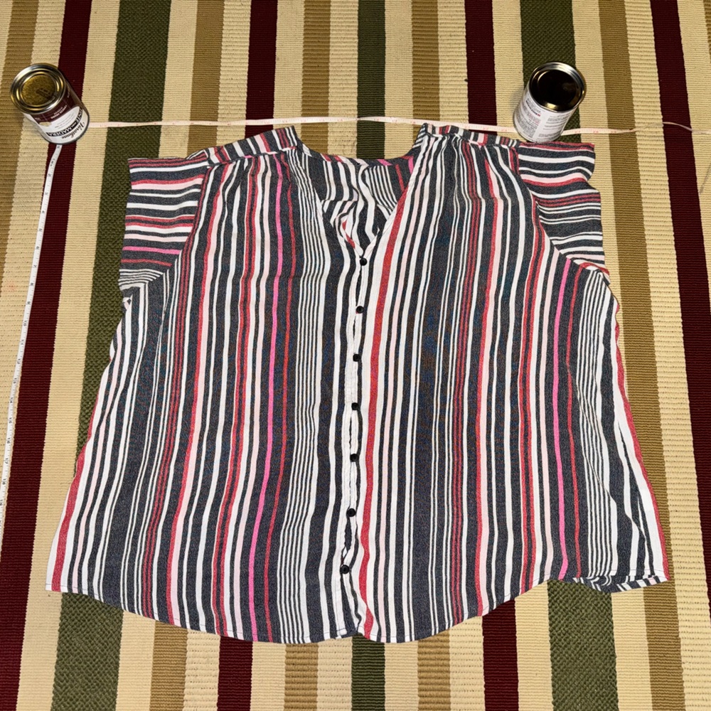 Striped button down blouse